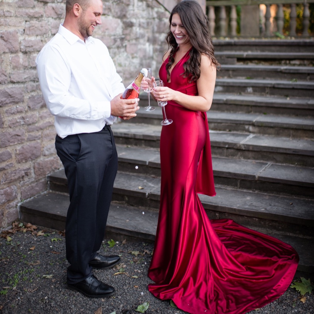 Red mermaid gown